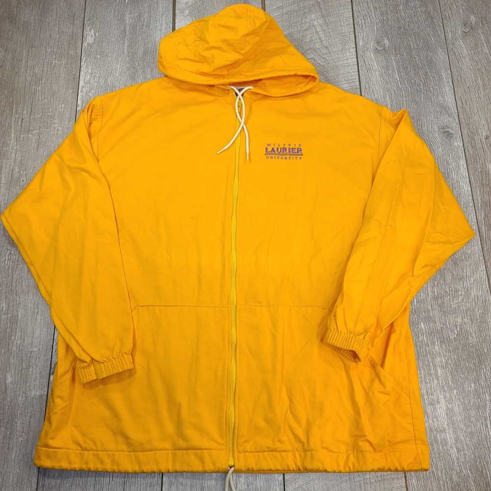 Barbarian Rugby Wear Jacket Men Large Yellow Wilfrid Laurier University Full Zip
